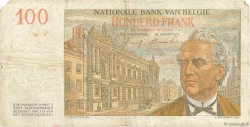 100 Francs BELGIO  1953 P.129b MB