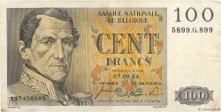 100 Francs BELGIUM  1953 P.129b VF