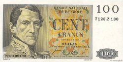 100 Francs BELGIUM  1953 P.129b AU
