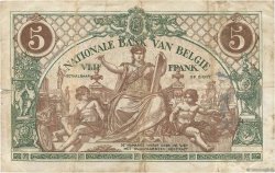 5 Francs BELGIQUE  1914 P.075a TB+