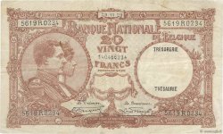 20 Francs BELGIQUE  1929 P.098b TB