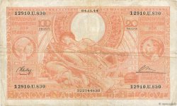 100 Francs - 20 Belgas BÉLGICA  1944 P.113
