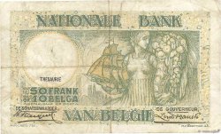 50 Francs - 10 Belgas BELGIQUE  1935 P.101 TB