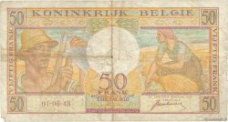50 Francs BELGIUM  1948 P.133a