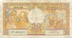50 Francs BELGIQUE 1956 P.133b B