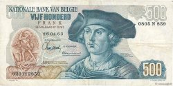 500 Francs BELGIUM  1963 P.135a VF