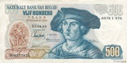 500 Francs BELGIQUE  1968 P.135a TTB