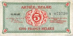 5 Francs BELGIQUE  1946 P.M3a TB+