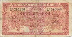 5 Francs - 1 Belga BELGIQUE  1943 P.121