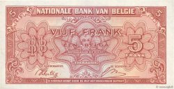 5 Francs - 1 Belga BELGIUM  1943 P.121 UNC-