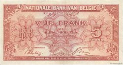 5 Francs - 1 Belga BELGIQUE  1943 P.121 TTB+