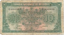 10 Francs - 2 Belgas BELGIUM  1943 P.122 G