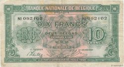 10 Francs - 2 Belgas BELGIQUE  1943 P.122 TB