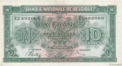 10 Francs - 2 Belgas BÉLGICA  1943 P.122 EBC