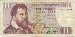 100 Francs BELGIQUE  1971 P.134b TB
