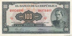 100 Pesos Oro COLOMBIA  1967 P.403c UNC-