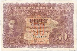 50 Cents MALAYA  1941 P.10a TB