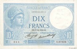 10 Francs MINERVE FRANCE  1936 F.06.17 TTB