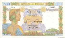 500 Francs LA PAIX FRANCE  1942 F.32.29 pr.SUP