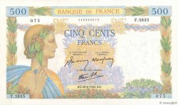 500 Francs LA PAIX FRANCE  1942 F.32.35 pr.SUP