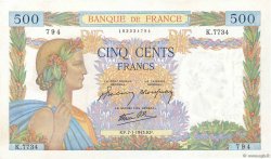 500 Francs LA PAIX FRANCE  1943 F.32.44