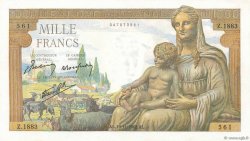 1000 Francs DÉESSE DÉMÉTER FRANKREICH  1942 F.40.11