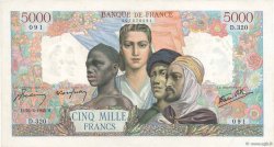 5000 Francs EMPIRE FRANÇAIS FRANCE  1945 F.47.14 XF