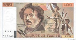 100 Francs DELACROIX modifié FRANCE  1989 F.69.13a AU+