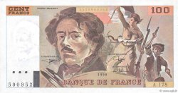 100 Francs DELACROIX imprimé en continu FRANCE  1990 F.69bis.02c XF