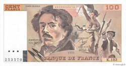100 Francs DELACROIX imprimé en continu FRANKREICH  1991 F.69bis.03b2