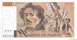100 Francs DELACROIX imprimé en continu FRANCE  1991 F.69bis.03c1