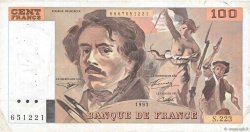 100 Francs DELACROIX imprimé en continu FRANCE  1993 F.69bis.07