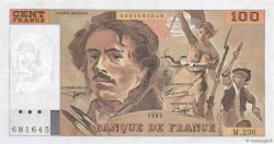 100 Francs DELACROIX imprimé en continu FRANCE  1993 F.69bis.08 TTB+
