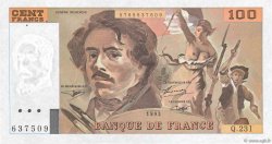 100 Francs DELACROIX  UNIFACE FRANCE  1995 F.69bisU.08