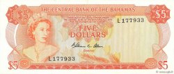 5 Dollars BAHAMAS  1974 P.37b q.SPL