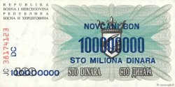 100000000 Dinara BOSNIA HERZEGOVINA  1993 P.037 XF