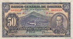 50 Bolivianos BOLIVIA  1928 P.124a AU
