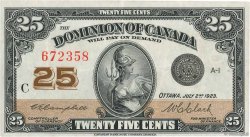 25 Cents CANADA  1923 P.011c