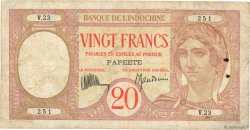 20 Francs TAHITI  1928 P.12b F-