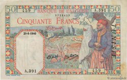 50 Francs TUNISIA  1940 P.12a VF-