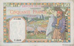 50 Francs TUNISIA  1941 P.12a