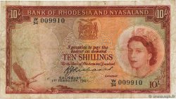 10 Shillings RHODESIA AND NYASALAND (Federation of)  1961 P.20b