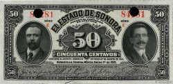 50 Centavos Annulé MEXIQUE Hermosillo 1915 PS.1070 NEUF