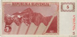5 Tolarjev SLOVÉNIE 1990 P.03a TB