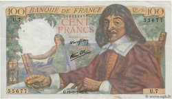 100 Francs DESCARTES FRANCE 1942 F.27.01