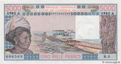 5000 Francs WEST AFRICAN STATES  1982 P.108Ai UNC-