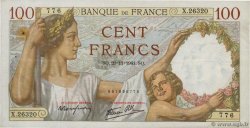 100 Francs SULLY FRANCE  1941 F.26.61