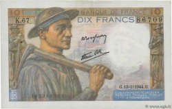 10 Francs MINEUR FRANCE  1944 F.08.10