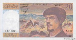 20 Francs DEBUSSY FRANCE 1987 F.66.08 SPL