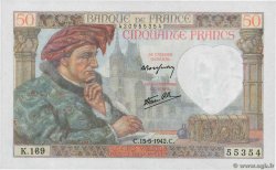 50 Francs JACQUES CŒUR FRANCE 1942 F.19.20 NEUF